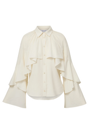 Blouse with ruffled sleeves on a white background