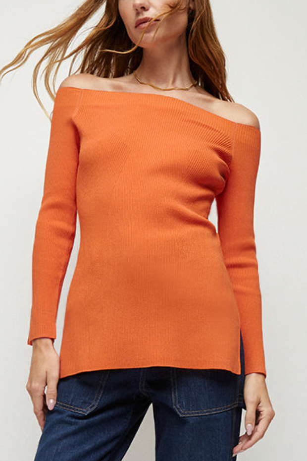 Image of Veronica Beard Derick pullover in orange