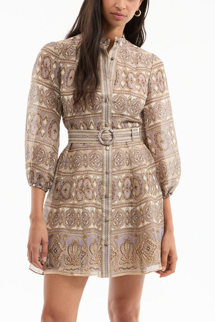 Image of model wearing the Veronica Beard Kumar Dress front view