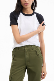 Image of Veronica Beard mason short sleeve baseball tee