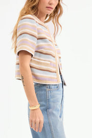 Image of model wearing the Veronica Beard Wyatt Jacket side view