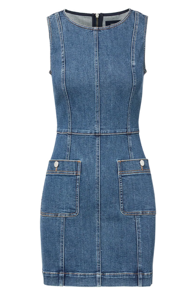 Denim dress on a white background