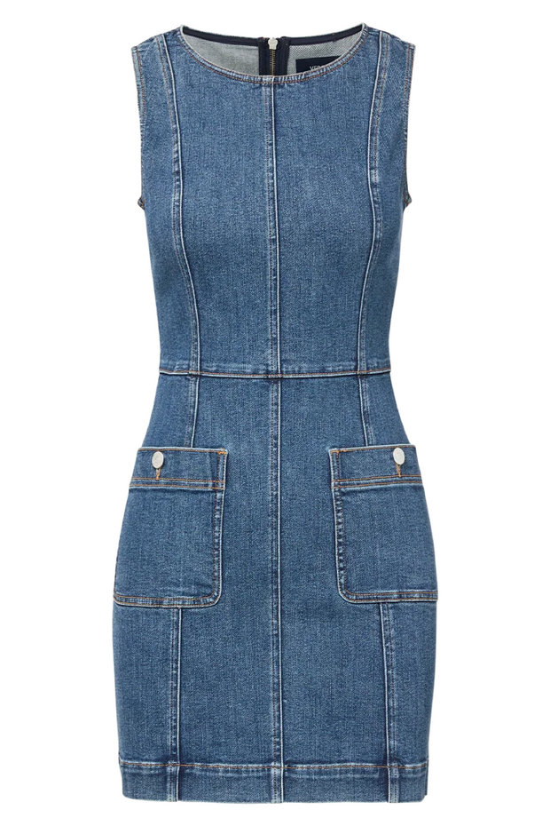 Denim dress on a white background