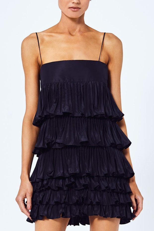 Image of model wearing Alexis Corsini dress in black