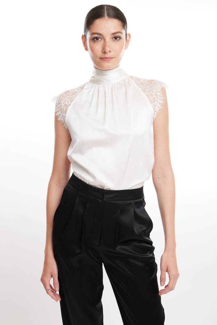 Image of model wearing Generation love Rachel blouse in white