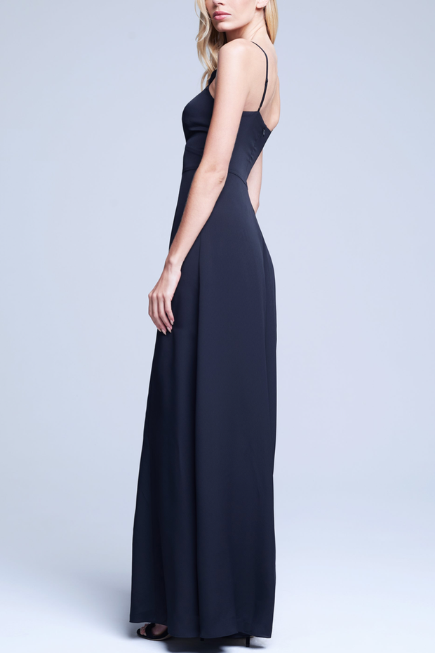 Image of model wearing L'agence Porter dress in black