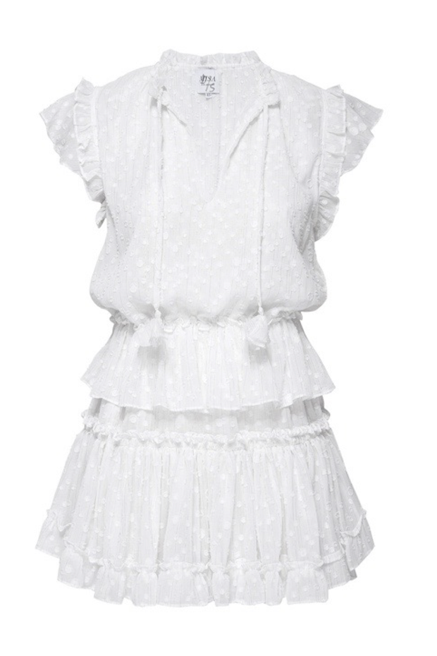 Image of Misa Lilian dress in white clip dot