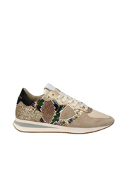 Image of Philppe model tarp low python running sneaker in python mixage beige