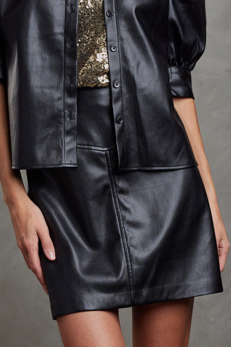 Image of model wearing Sundays Cyrus skirt in black